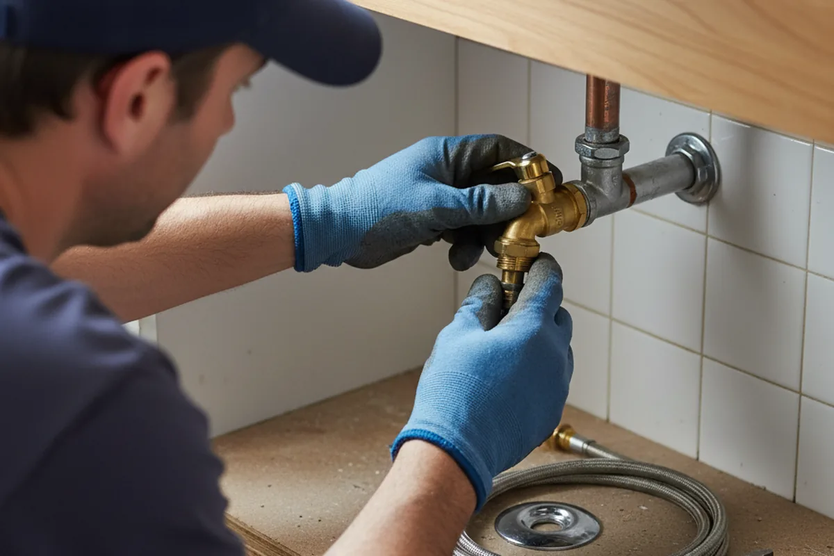 Shutoff valve and fitting work during Emergency Plumbing in Saint Elmo